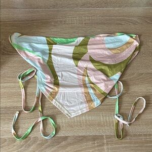 PrettyLittleThing Pastel Swirl Triangle Scarf Top in Pink, Green, Blue